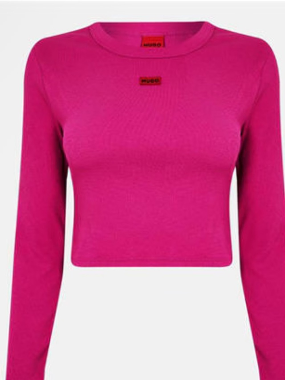 Hugo Pink Long-Sleeve Cropped Top